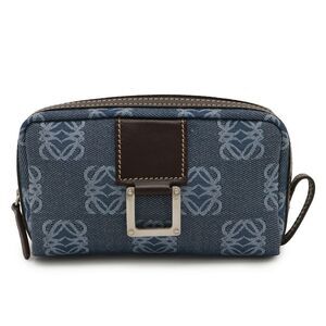 Loewe Anagram Multi-Pouch Mini Pouch Denim Leather Blue Dark